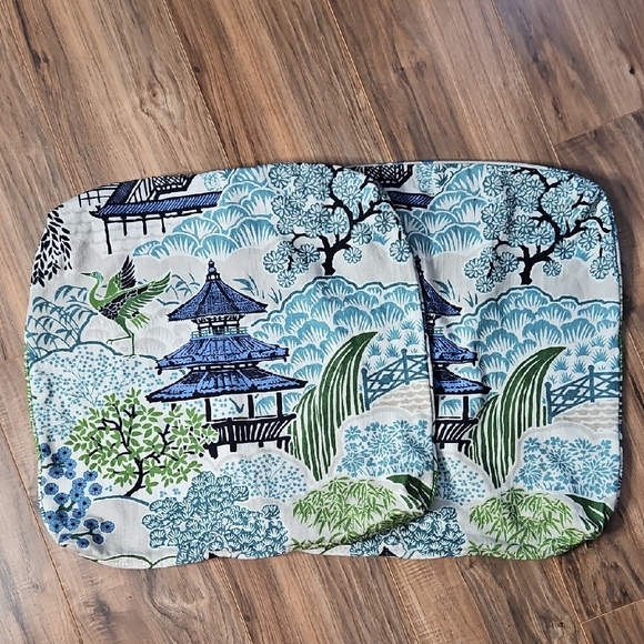 Handmade Other - Handmade Mill Creeks Tea House Briard Fabric in Colorway Seawind Pillow Covers